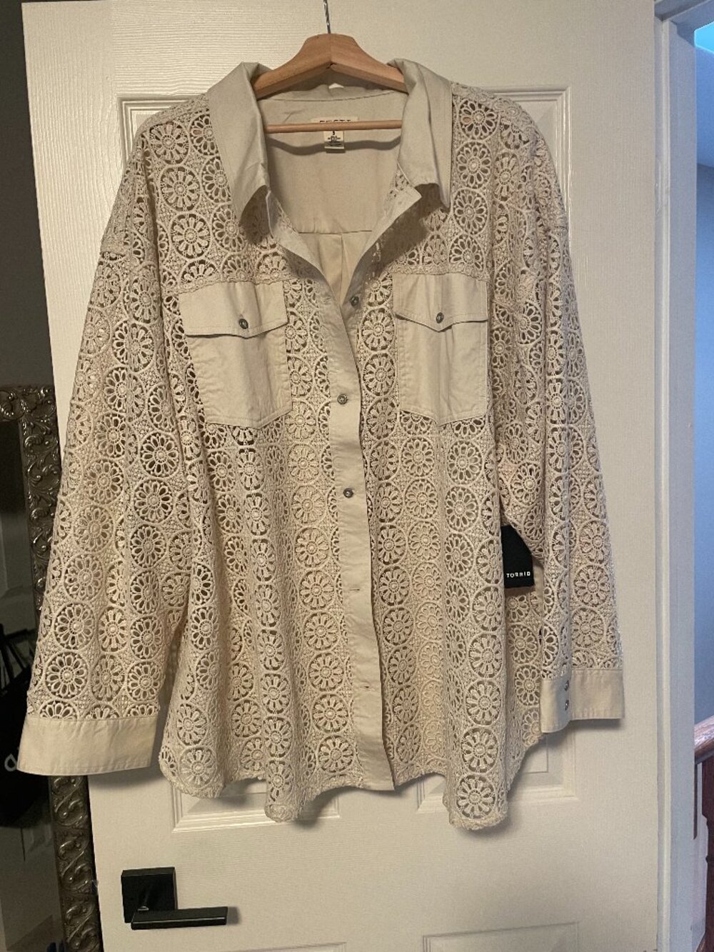 NWT Torrid Cream Crochet Lace Western Shirt Jacket Plus Size 5